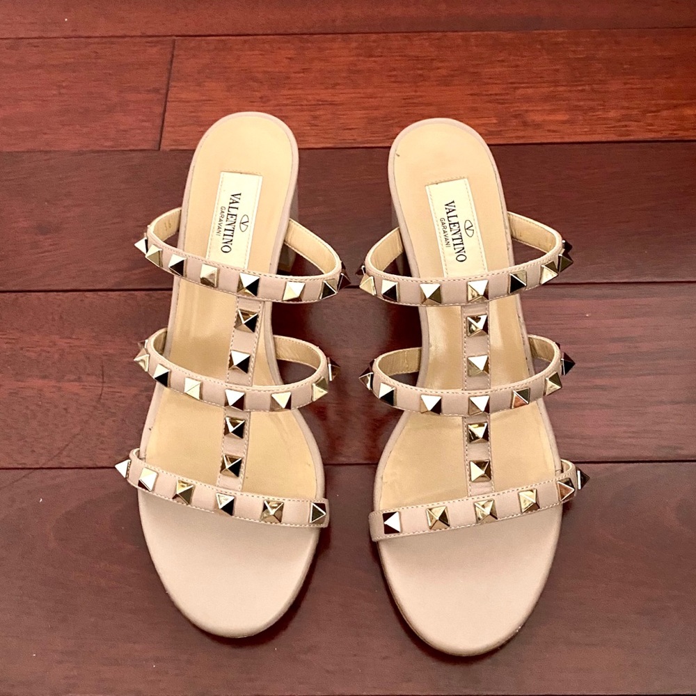 Valentino Rockstud Mule Slide Sandals